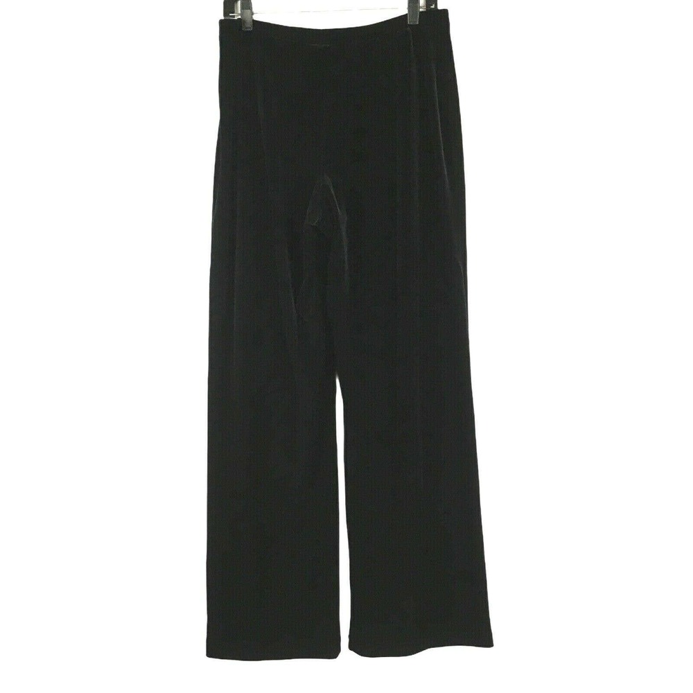 DKNY High Waist Pull On Black Velvet Pants L